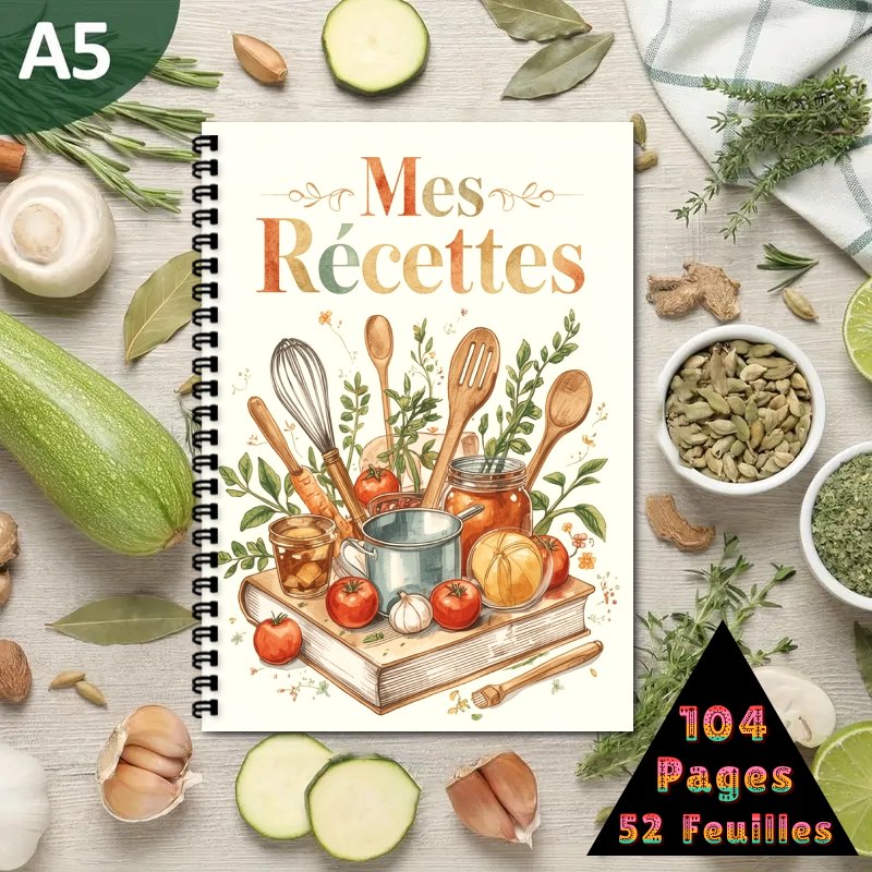 Meal Prep Book - A5 Frans receptenboek, receptencollectieboek, kan tot