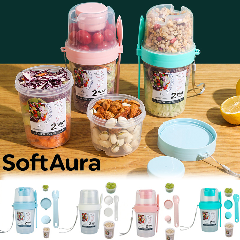 Meal Prep Glass Containers - SoftAura Ontbijt To Go Bekers Saladebeker