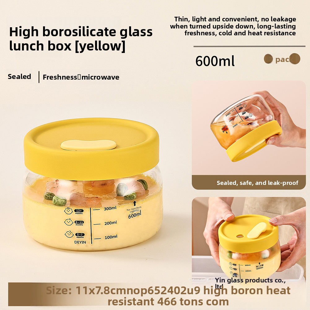 Meal Prep Glass Containers - Glazen voedselopslagcontainer Luchtdicht lekvrij voedselkom Bento