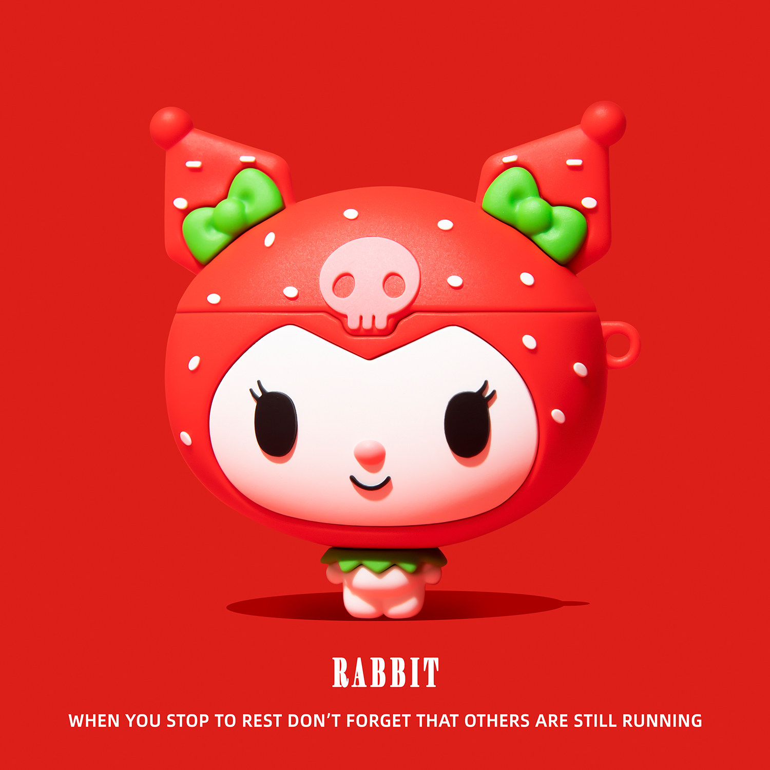 Strawberry Huller - Leuke Strawberry Kuromi oortelefoonhoes voor Apple