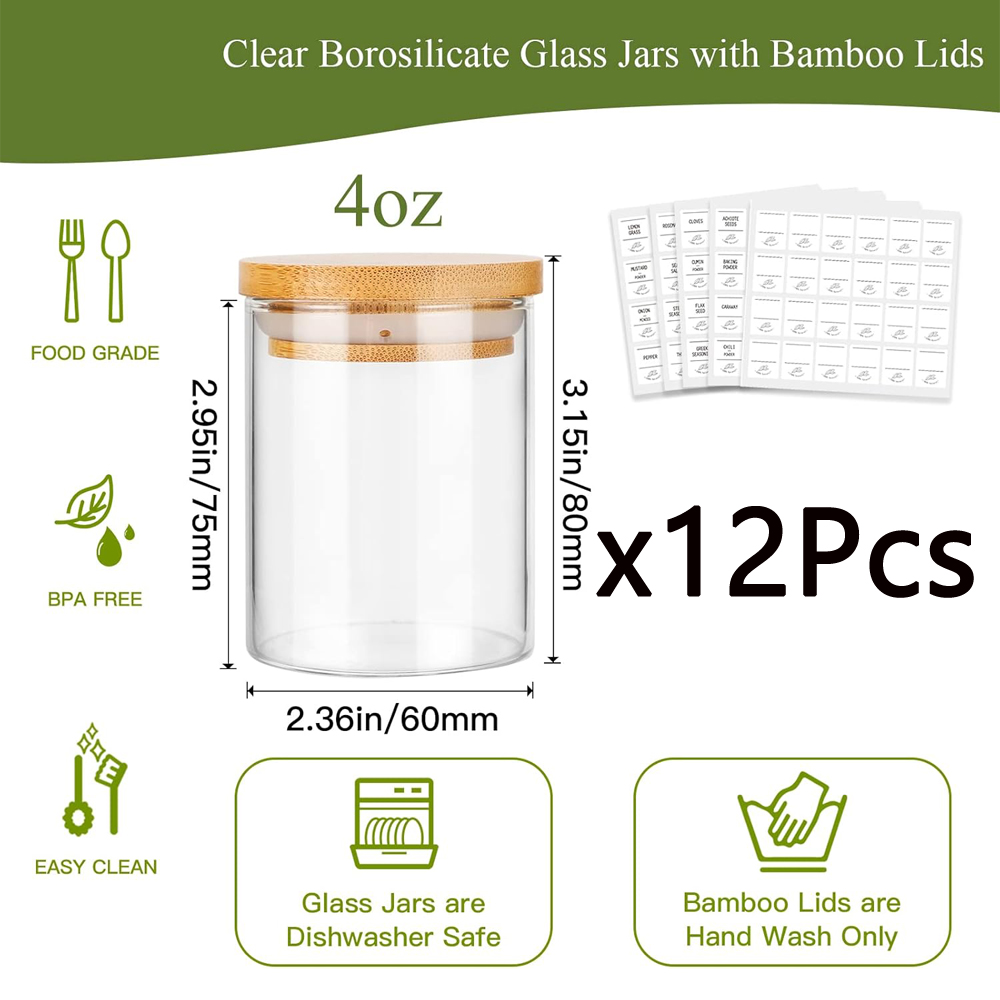 4oz glazen kruidenpotjes met b - Meal Prep Glass Containers recensie en prijs