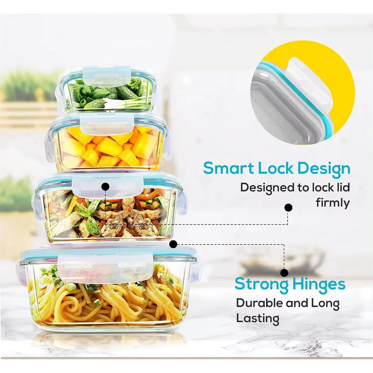 Glazen lunchbox Voedselopslagc - Meal Prep Recipes recensie en prijs