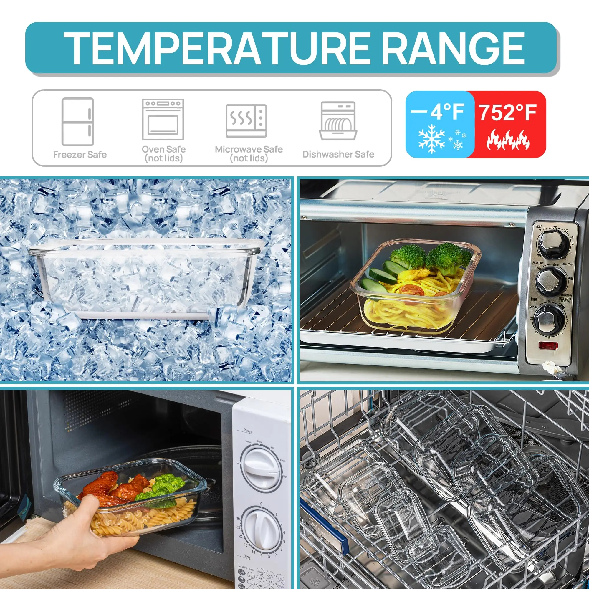 Glazen lunchbox Voedselopslagc - Meal Prep Recipes recensie en prijs